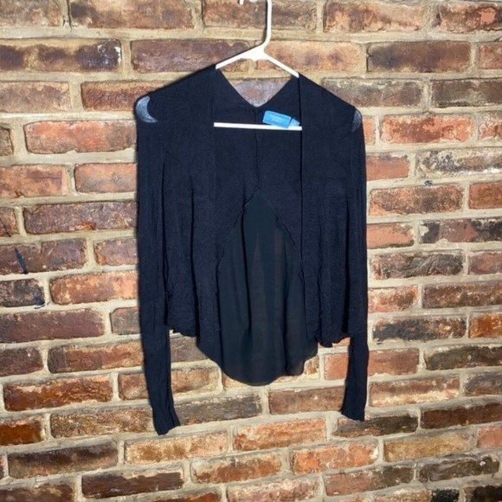 Simply Vera Wang Open Front Purple Lace Cardigan Sweater Women's Size XS